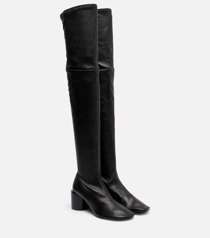 Кожаные сапоги выше колена Jil Sander, Black