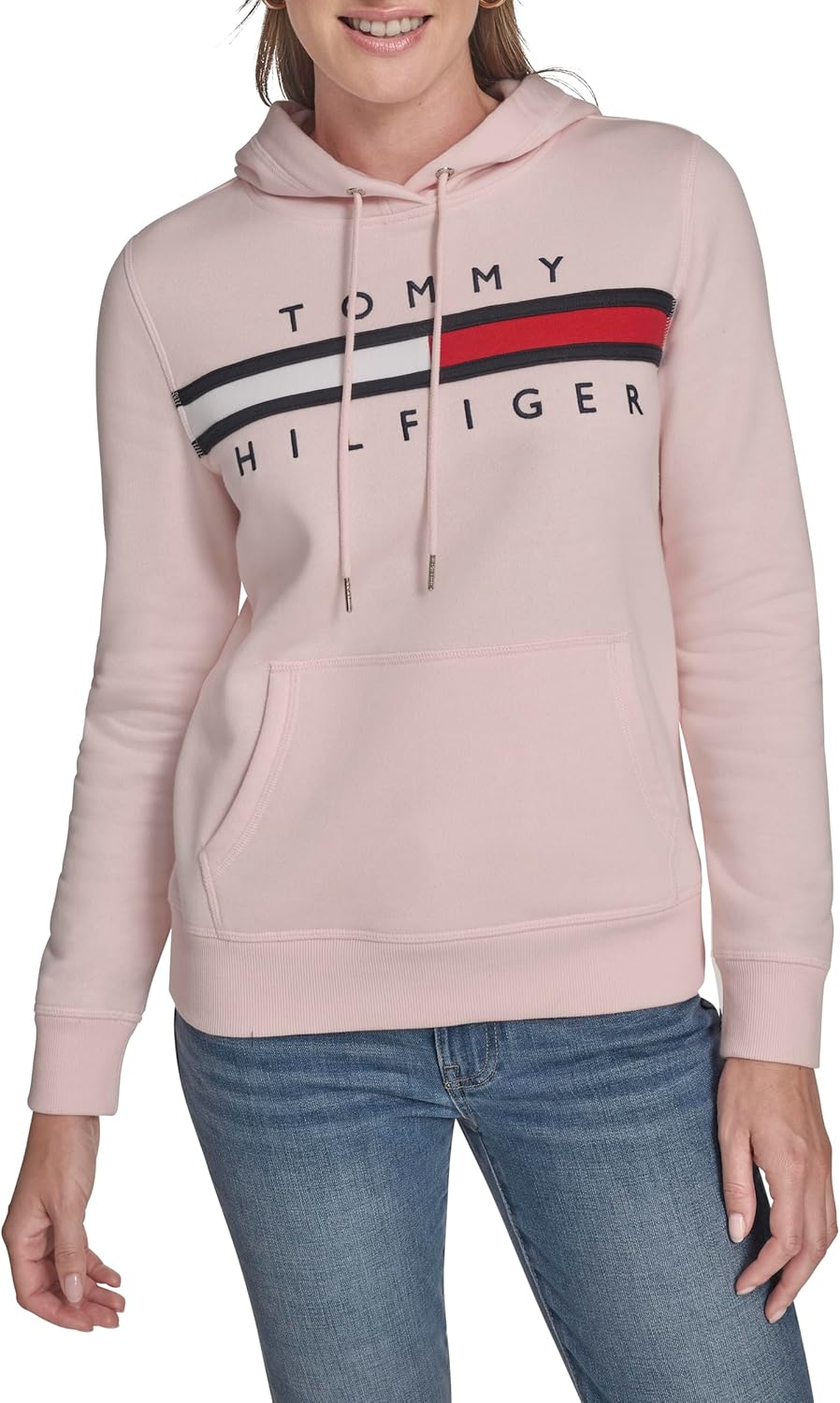 

Женская флисовая мягкая толстовка с капюшоном Tommy Hilfiger, Ballerina Pink