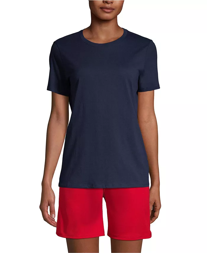 

Школьная форма Женская футболка с коротким рукавом Feminine Fit Essential T-shirt Lands' End, синий