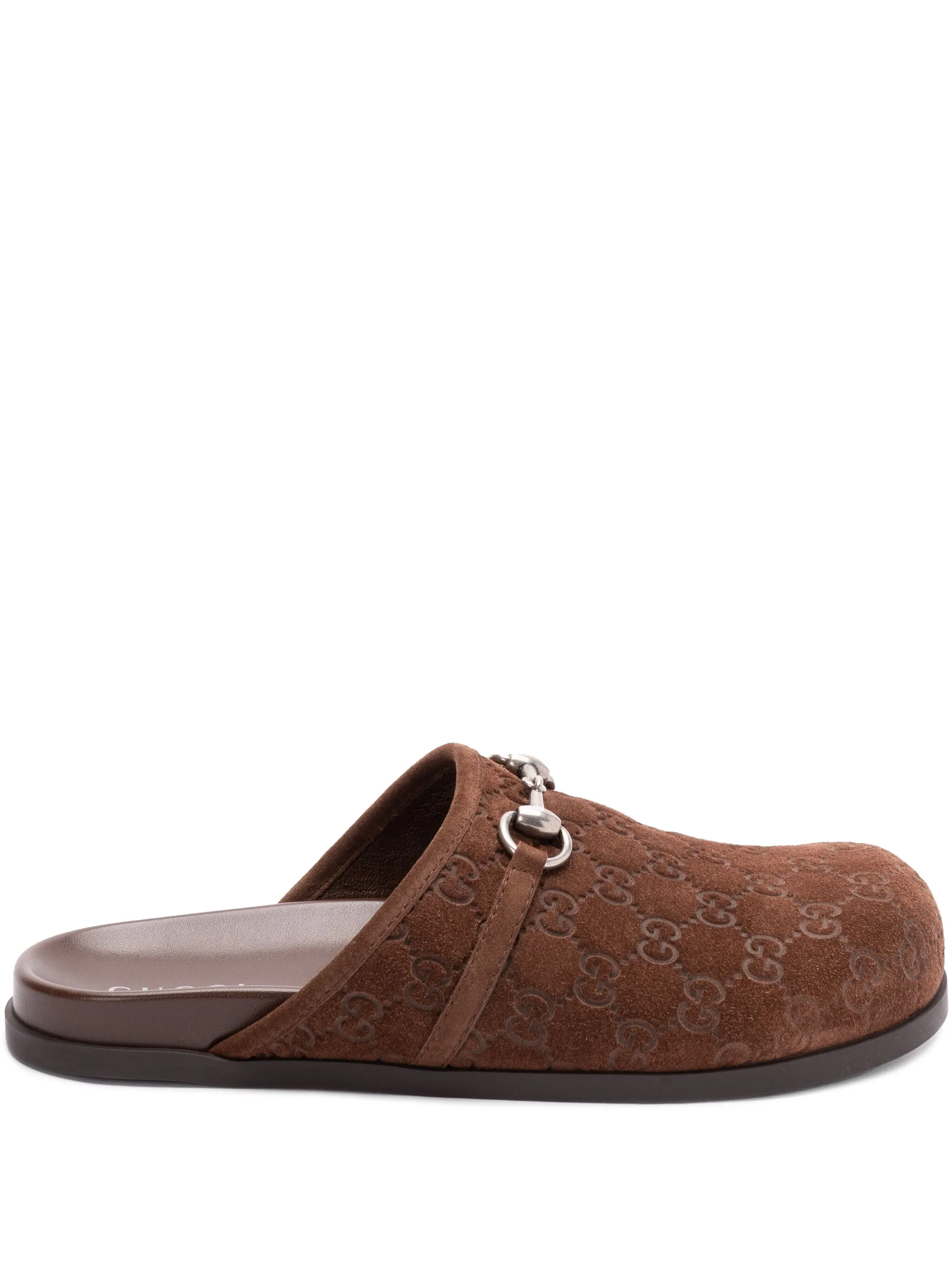 

Шлепанцы с тисненым логотипом GG Gucci, коричневый