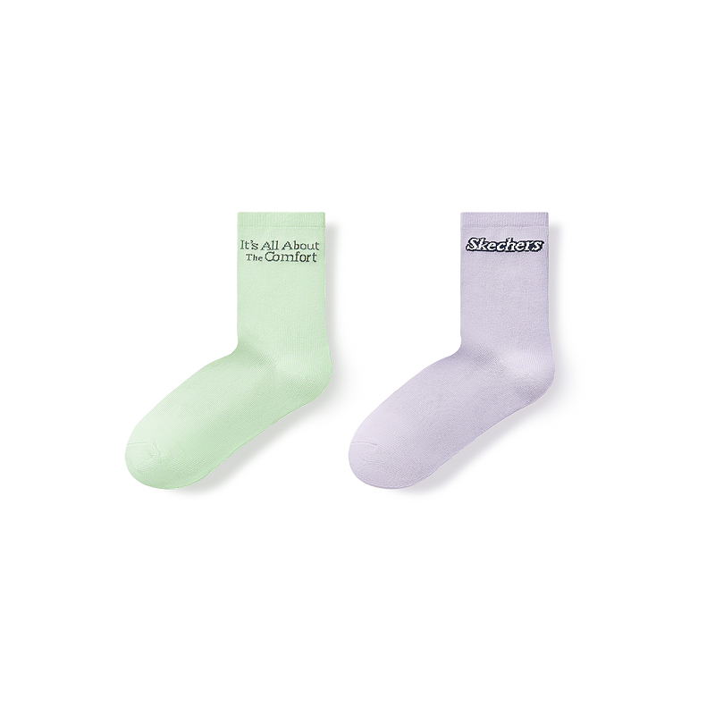 

Носки до середины голени серии Sports Alliance, 2 шт. в упаковке унисекс Skechers, 2 Pack (Orchid Purple+Sprout Green)