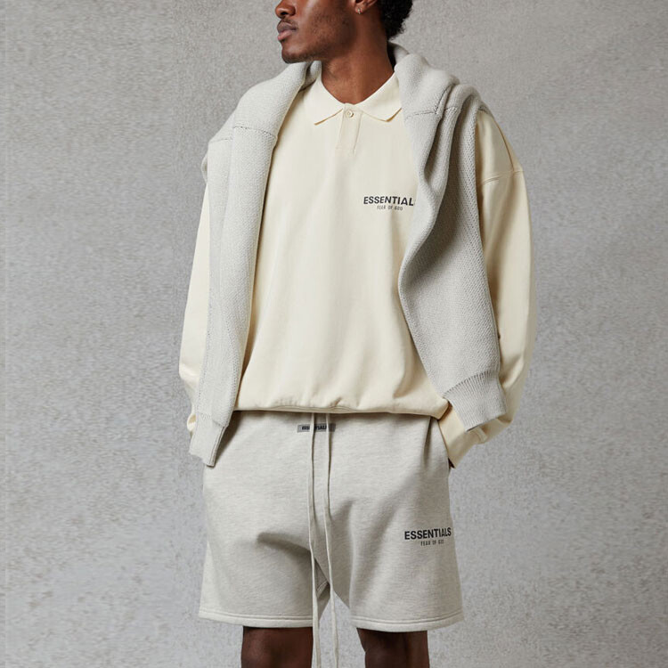 FW20 Рубашка унисекс кремового цвета Fear Of God Essentials, кремовый — фото 3