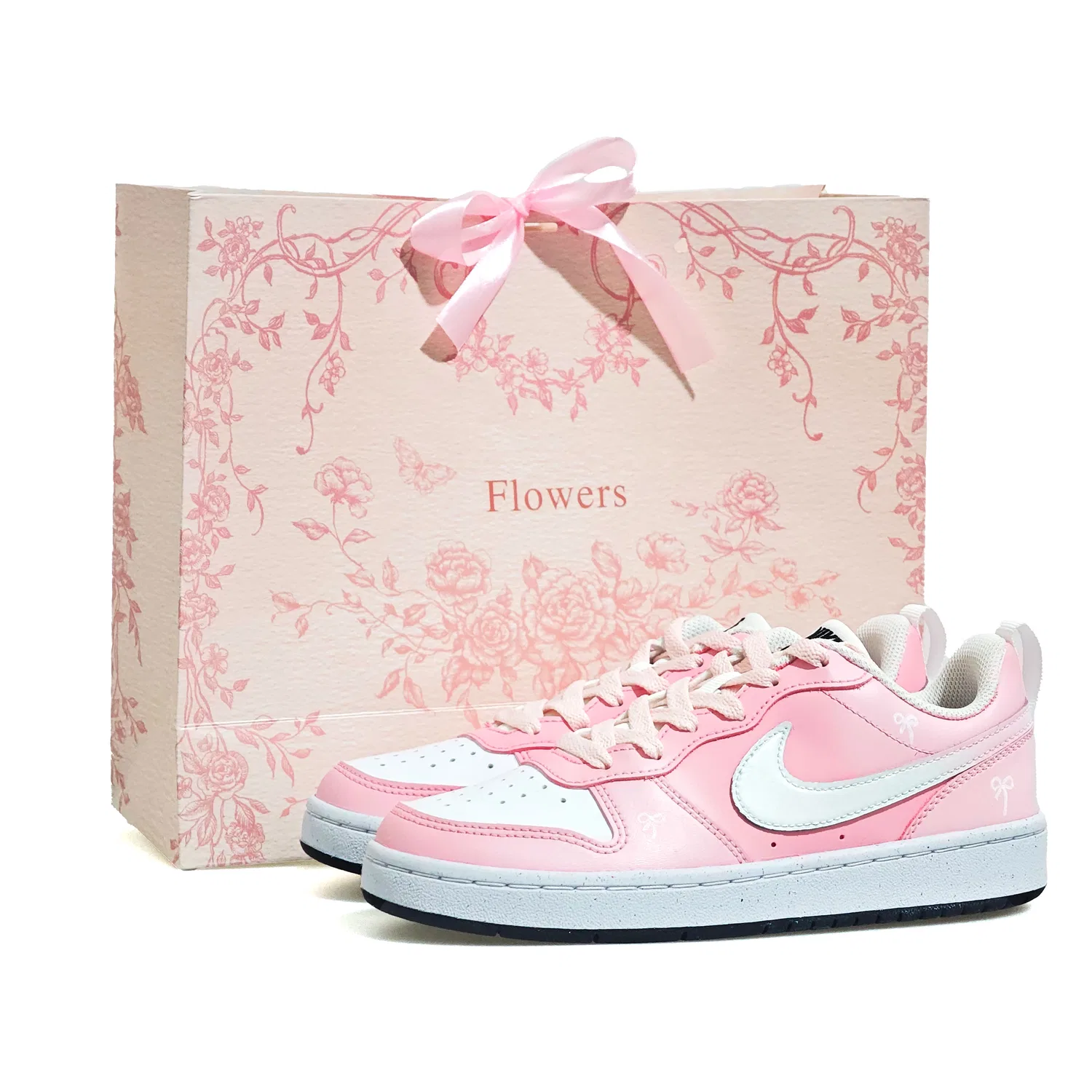 Детские скейтбординг-кеды Nike Court Borough Low Pink