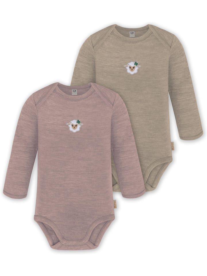 

Normani Outdoor Sports Комплект из 2 детских боди с длинными рукавами из мериносовой шерсти, цвет розовый/бежевый, Окленд