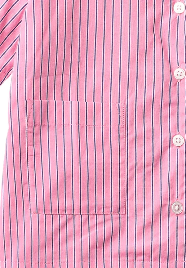 Блуза Vilma button down blouse, цвет пшеничный с розовой полоской — фото 3