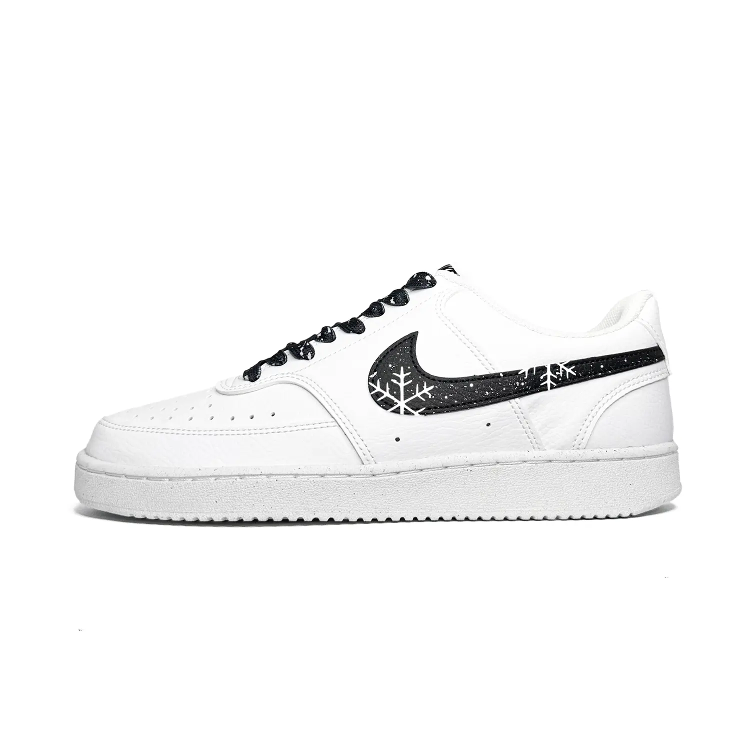 

Court Vision 1 Snowflake, Ink Splatter, Classic, Vintage Abrasion Resistant низкие скейтбордские кроссовки мужские Nike, белый