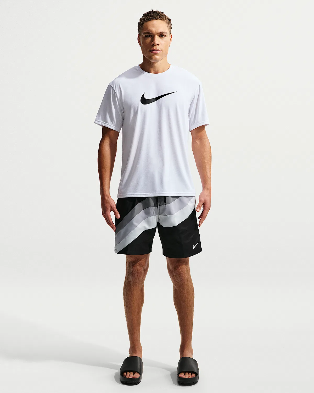 Мужская футболка Nike Swim Hydroguard Dri-FIT UV с коротким рукавом, White — фото 4