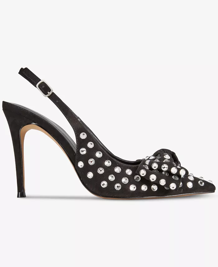 Женские туфли-лодочки Gemma Bow Slingback Aaj By Aminah, серебро — фото 2