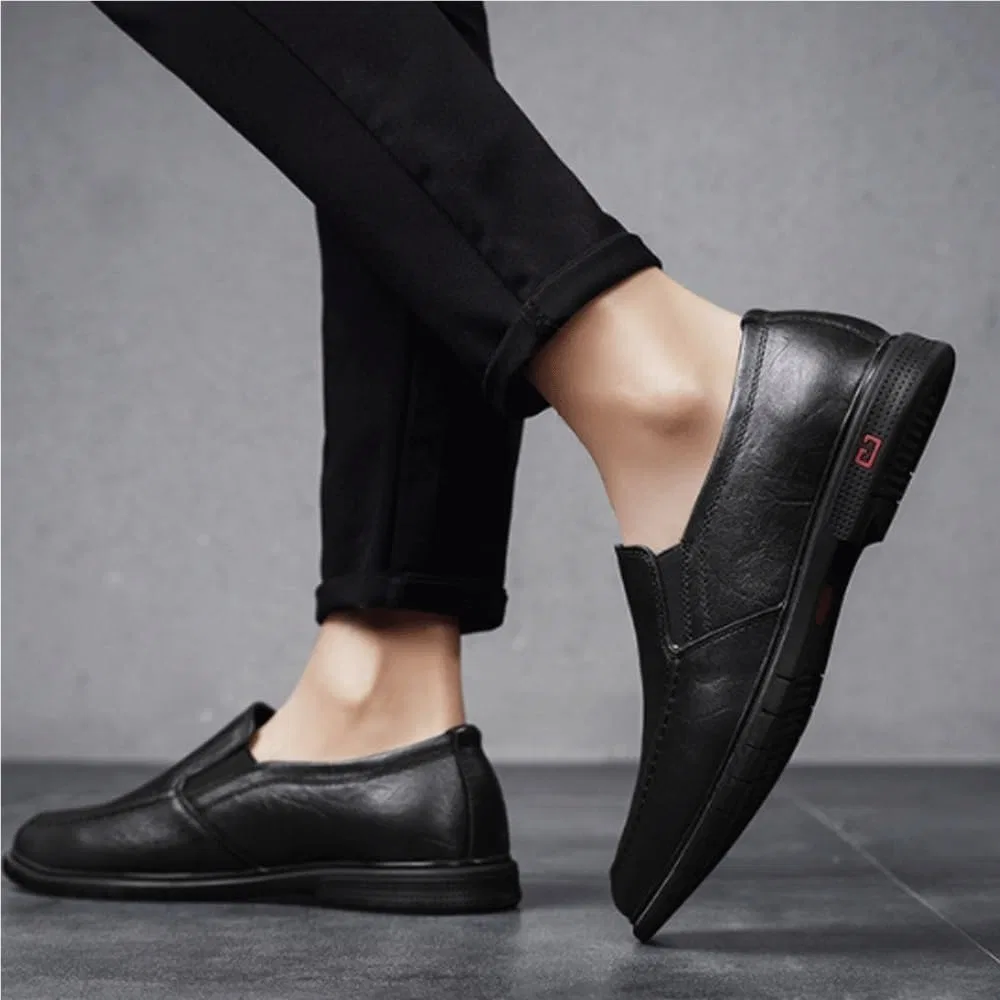 Лоферы мужские, коричневые, Oxford Dress Shoes, Slip-On Classic Formal, Black DHFIRUFSHLO — фото 3