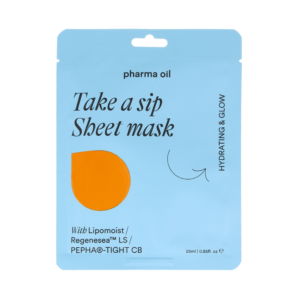 

Увлажняющая тканевая маска sheet face mask take a sip Pharma Oil, 25 мл
