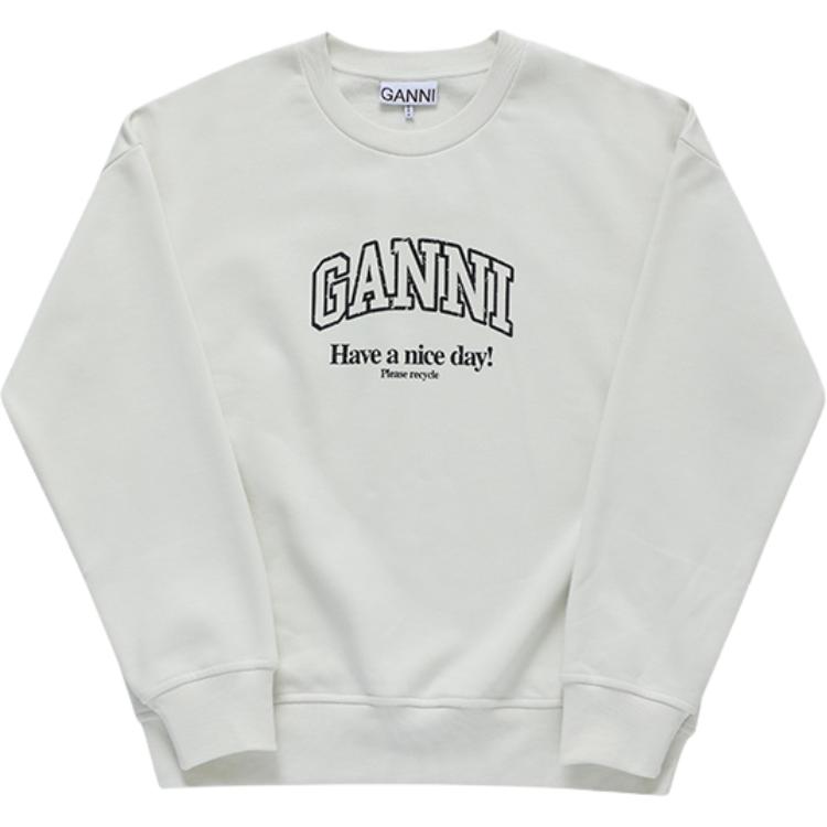 

Ganni Толстовка унисекс белые с круглым вырезом средней толщины