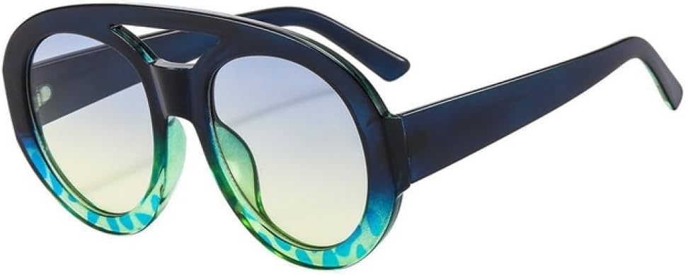 

Винтажные женские круглые солнцезащитные очки с двойной перемычкой, модный градиентный дизайн, защита от УФ-излучения UV400, мужские солнцезащитные очки в стиле панк generic, Blue