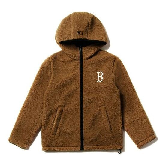 

Куртка MLB Boston Red Sox lamb's wool Hooded Jacket Unisex Brown, коричневый