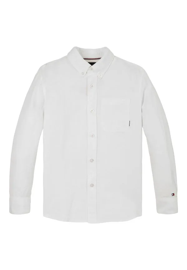 Рубашка свободного кроя из льняной смеси с вышивкой флага Tommy Hilfiger, White — фото 3