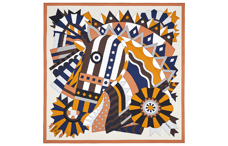 

HERMES Шёлковый шарф женский шафрановый, Saffron