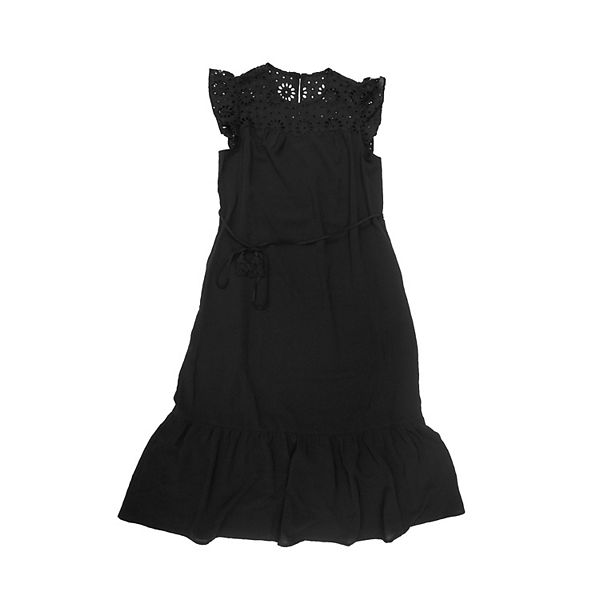 

Женское летнее платье с кружевной отделкой, рукавами-фонариками и поясом Inspire Chic