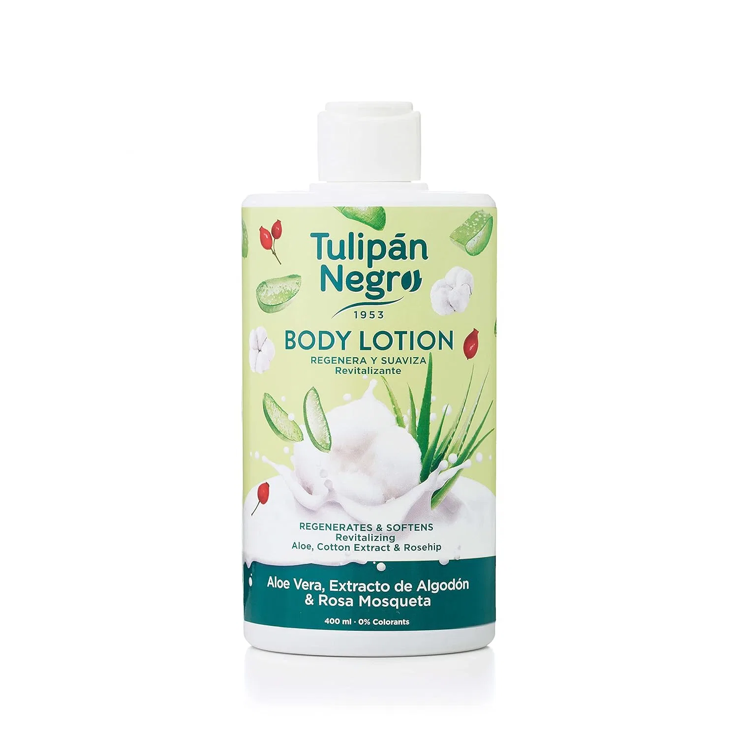 Лосьон для тела Tulipan Negro с алоэ вера, хлопком и шиповником, 400 мл (5 шт.) ‎Tulipan Negro, Multicoloured — фото 2