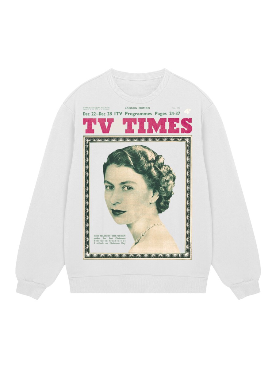 

Толстовка F4NT4STIC TV Times Queen Elizabeth II 1957 Cover, белый