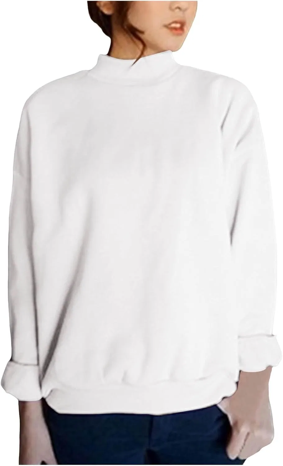 Блуза свободная Women's Long Sleeve Sweatshirt, белый