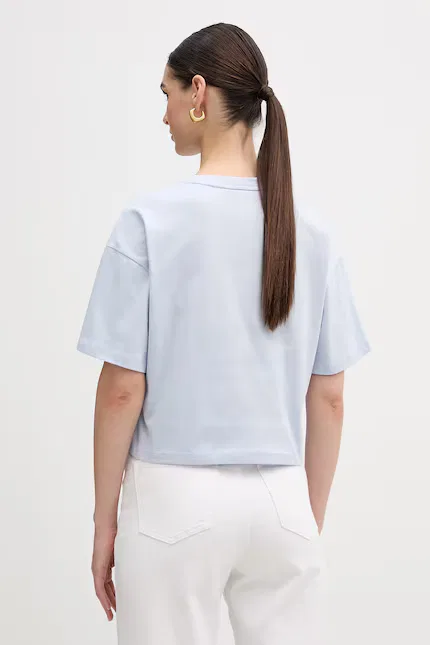 Футболка Lacoste Укороченная, Синяя — фото 3