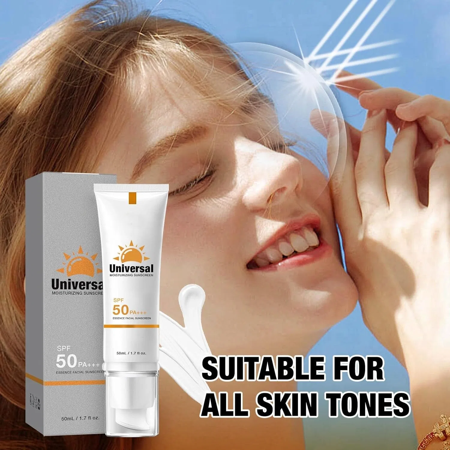 Солнцезащитный крем с тоном SPF50 Generic объем 50 мл белый — фото 2