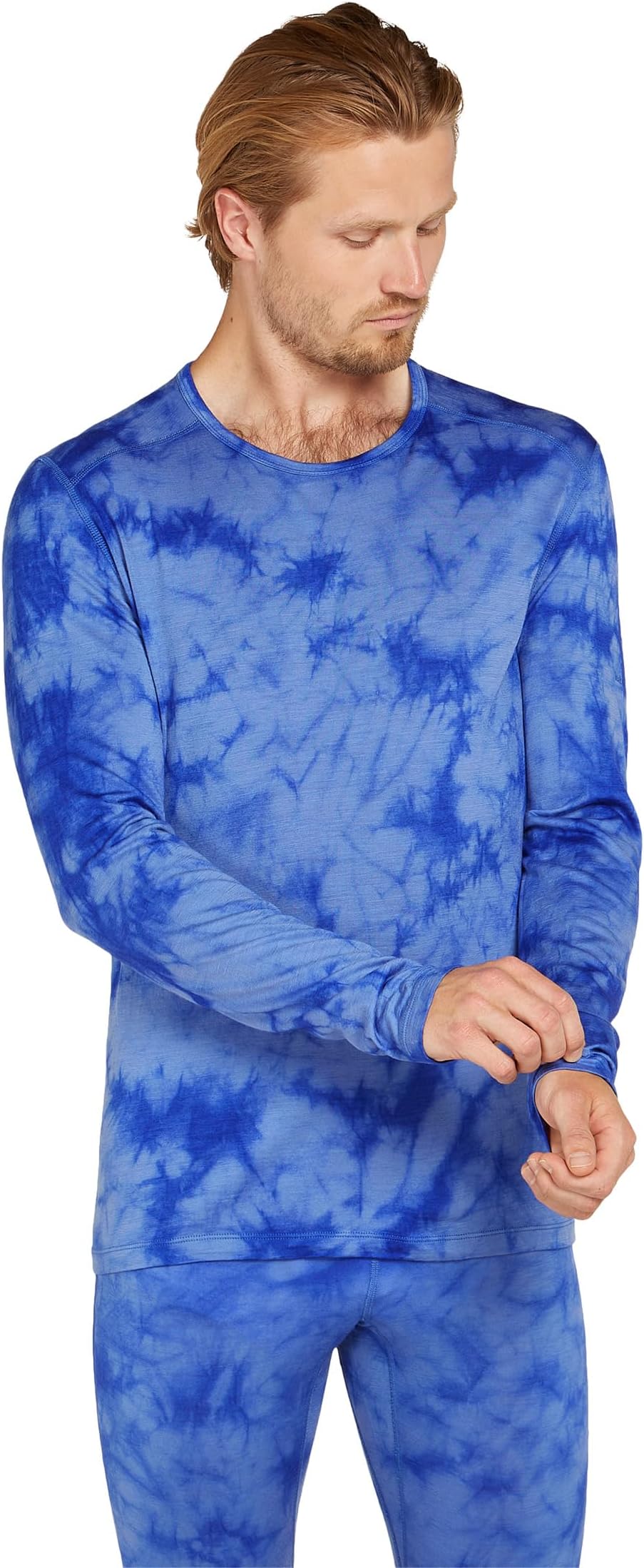

Футболка Icebreaker Merino 200 Oasis Long Sleeve Crewe Cloud Dye, цвет Baja/Brilliant