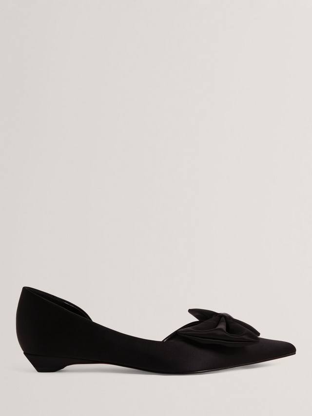 Лаковые балетки с заостренным носком на плоской подошве Ted Baker, Black
