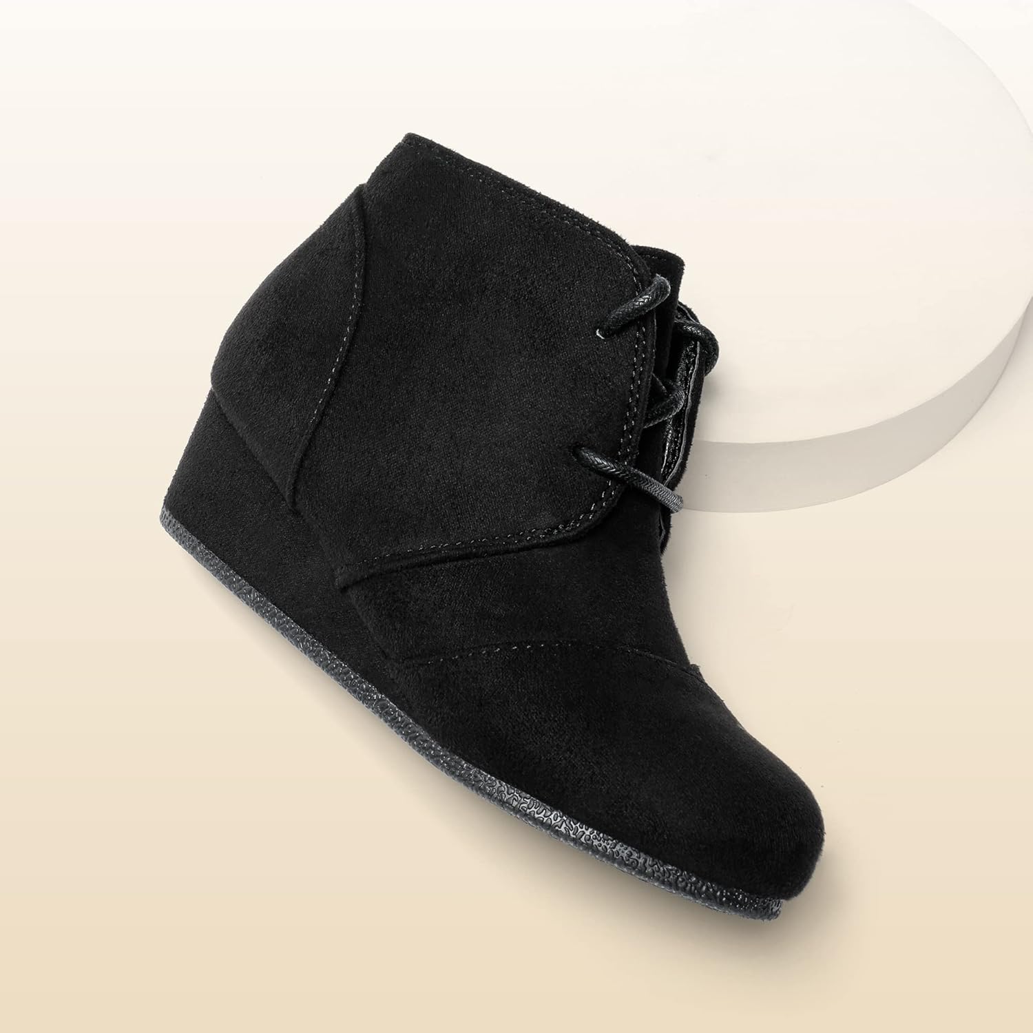 DREAM PAIRS ботильоны на низком клиновидном каблуке с боковой молнией для малышей/детей младшего и старшего возраста, Black — фото 3