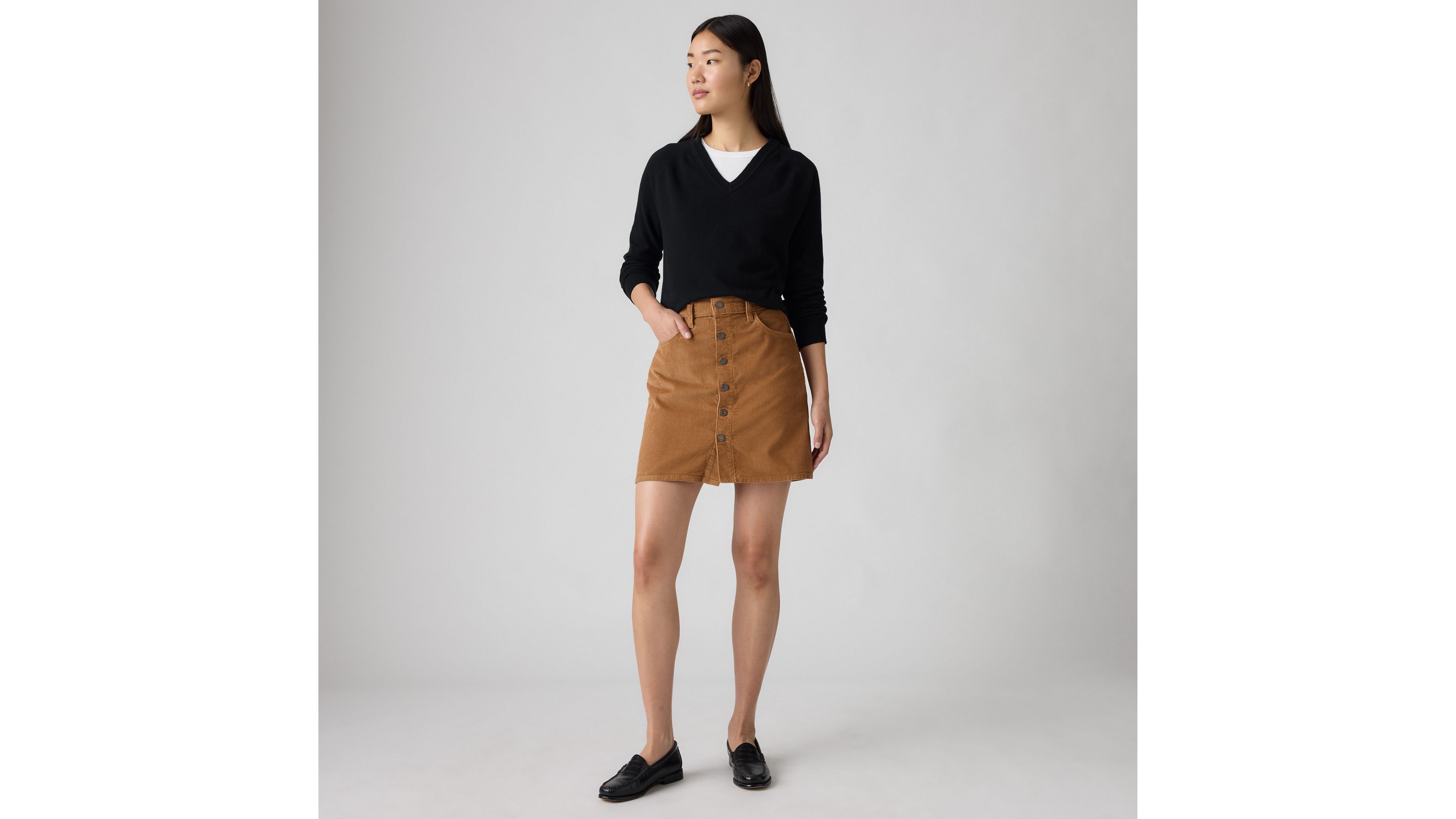 

Юбка в стиле ретро с пуговицами спереди Levi's, Sweet Honey - White