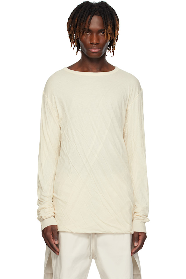 

Футболка Hollywood Jumbo Double LS Rick Owens, цвет natural