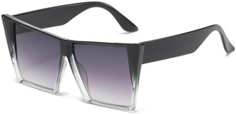 

Женские солнцезащитные очки большого квадратного размера 2027 года, модные солнцезащитные очки с градиентными линзами и защитой от УФ-излучения UV400 MTZJH, Gradient Black