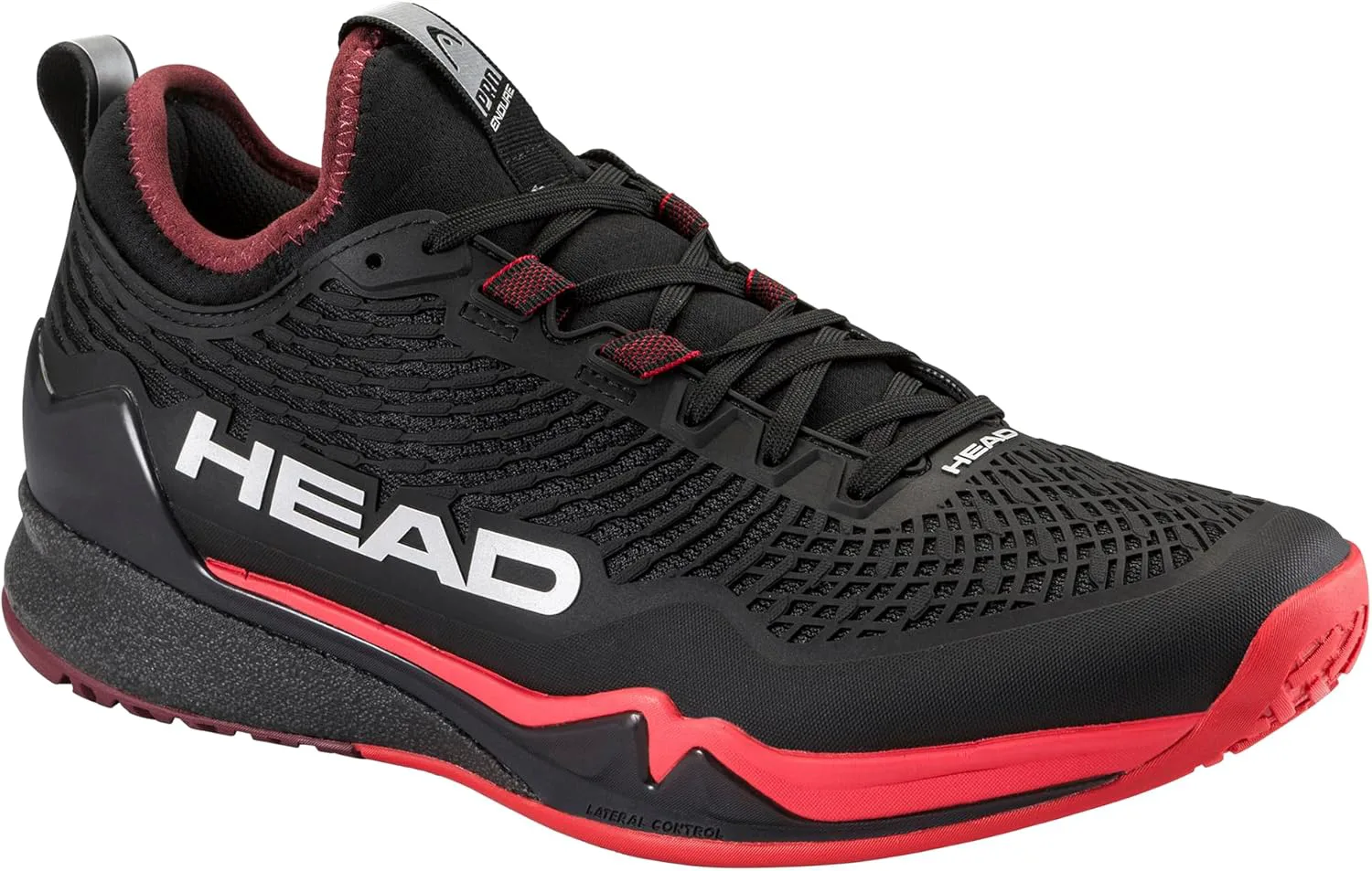 Мужские теннисные кроссовки HEAD Endure Pro - стабильность, скорость, долговечность, универсальная производительность на всех покрытиях, черный/красный