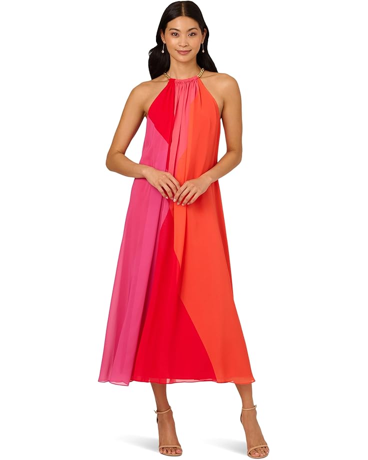 

Платье Adrianna Papell Color Block Chiffon Dress, цвет Red Multi