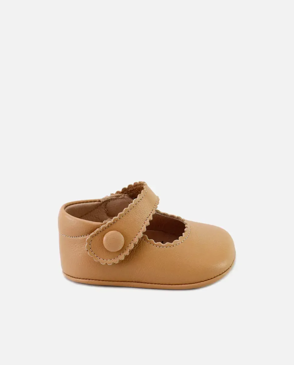 Детские пинетки из кожи в стиле мерседита Eli 1957, Camel