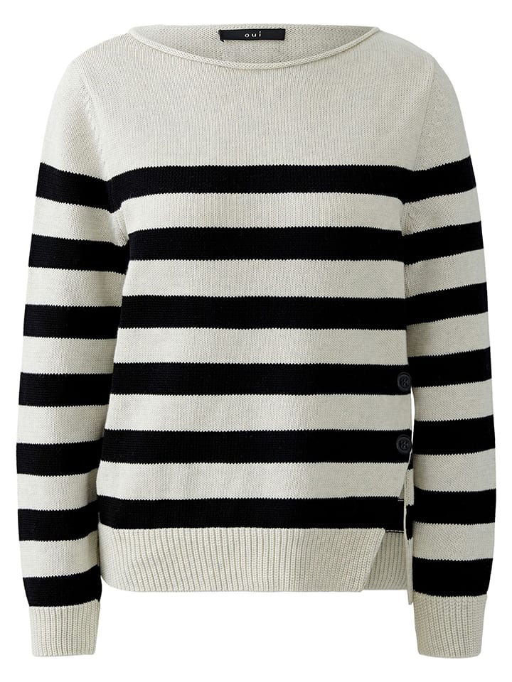 

Oui Свитер бело-черного цвета