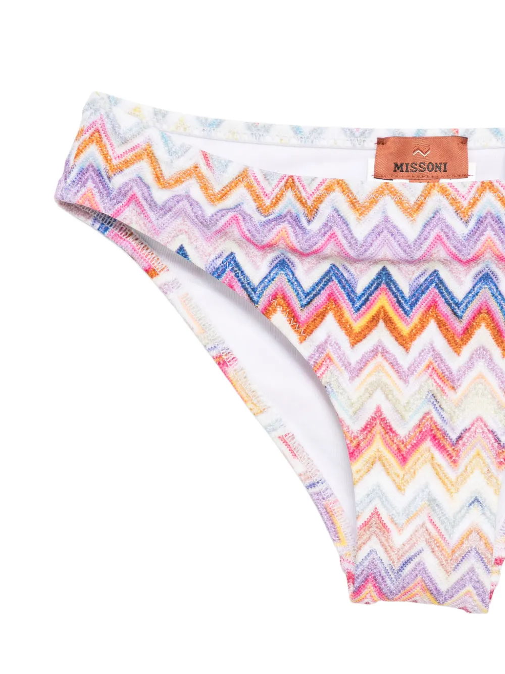 Бикини с оборками и зигзагообразным узором Missoni Kids, белый — фото 3
