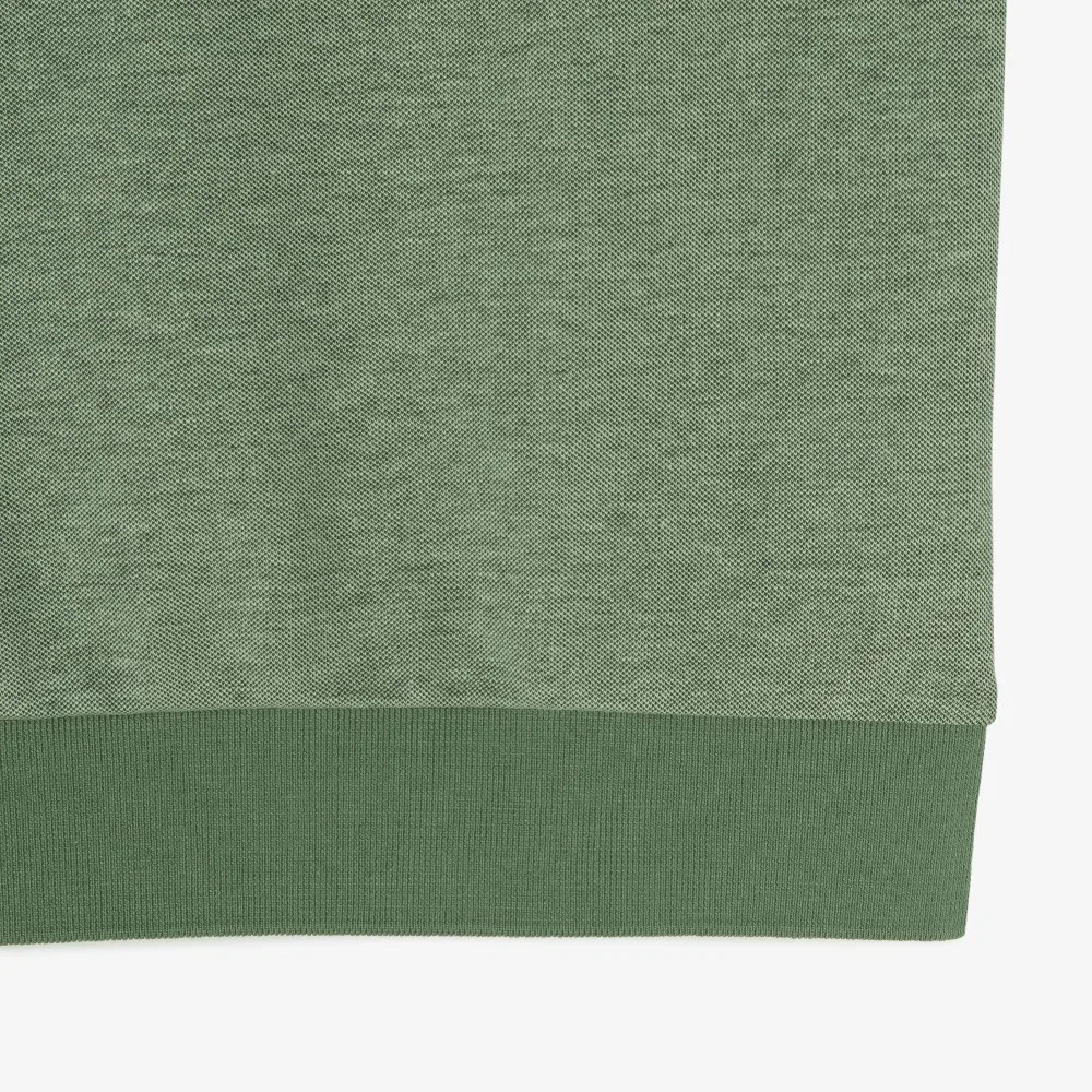 Мужская базовая футболка-поло с открытым воротом зелёная от Lacoste — фото 4