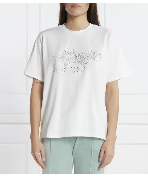 

Футболка бойфренда с ромбовидным узором Classic fit Juicy Couture, белый