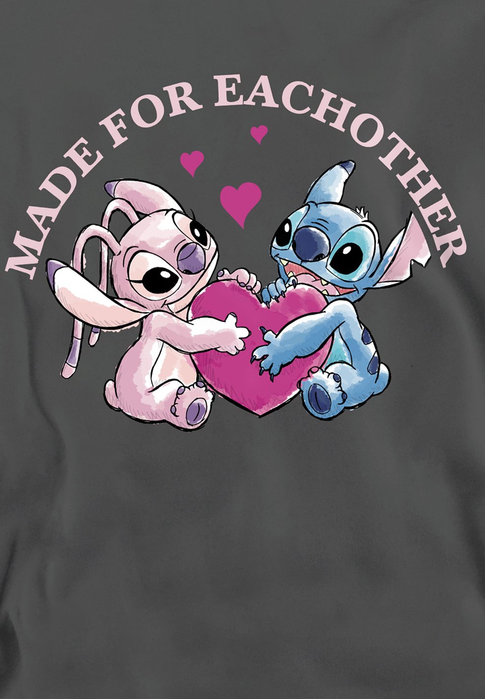 

Толстовка LILO STITCH MADE FOR EACH OTHER PRINT Disney, антрацит
