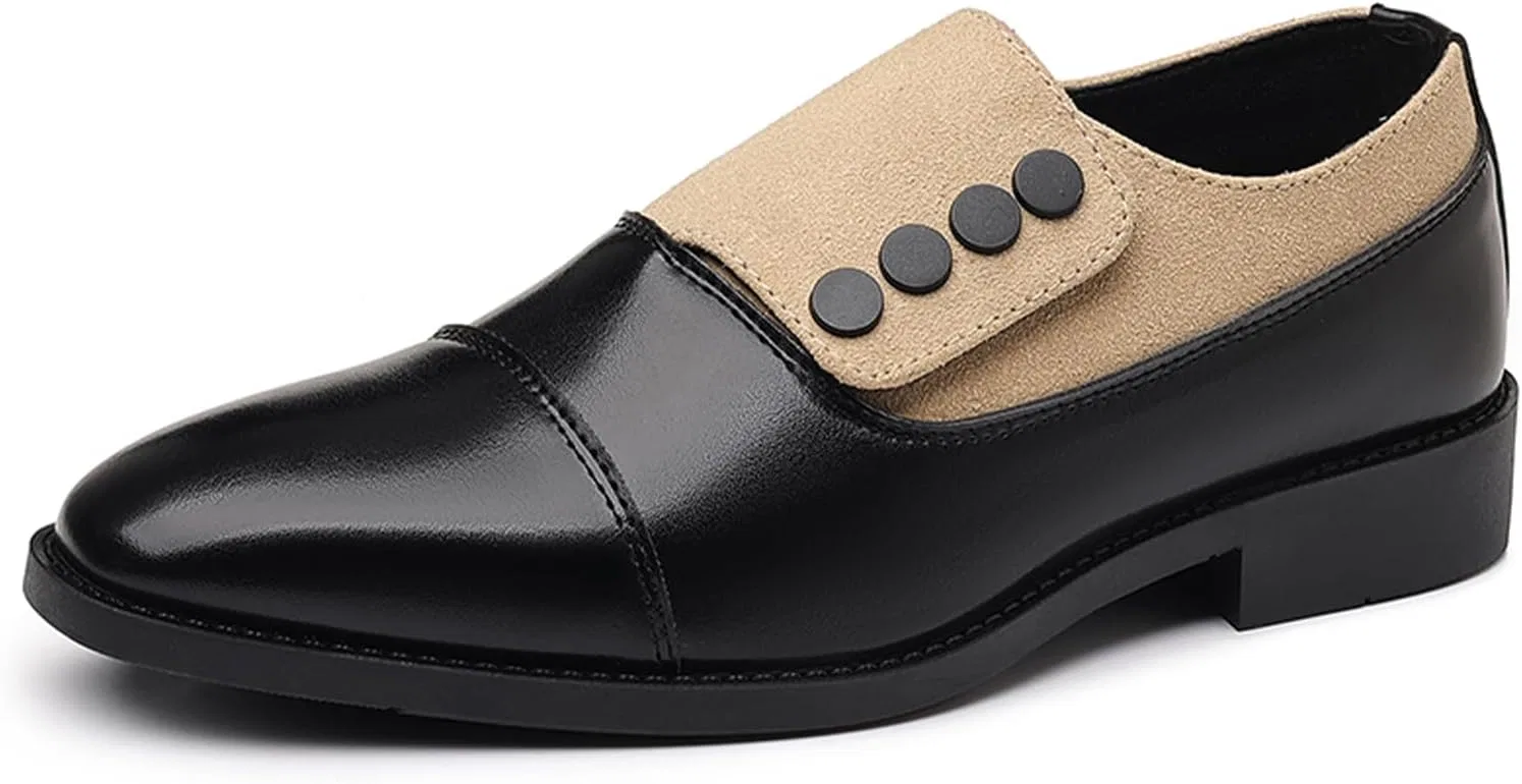 Лоферы на низком каблуке, без бренда, модель Plain Toe Chunky Heel Loafer Shoes, желтый HSGKSINEG