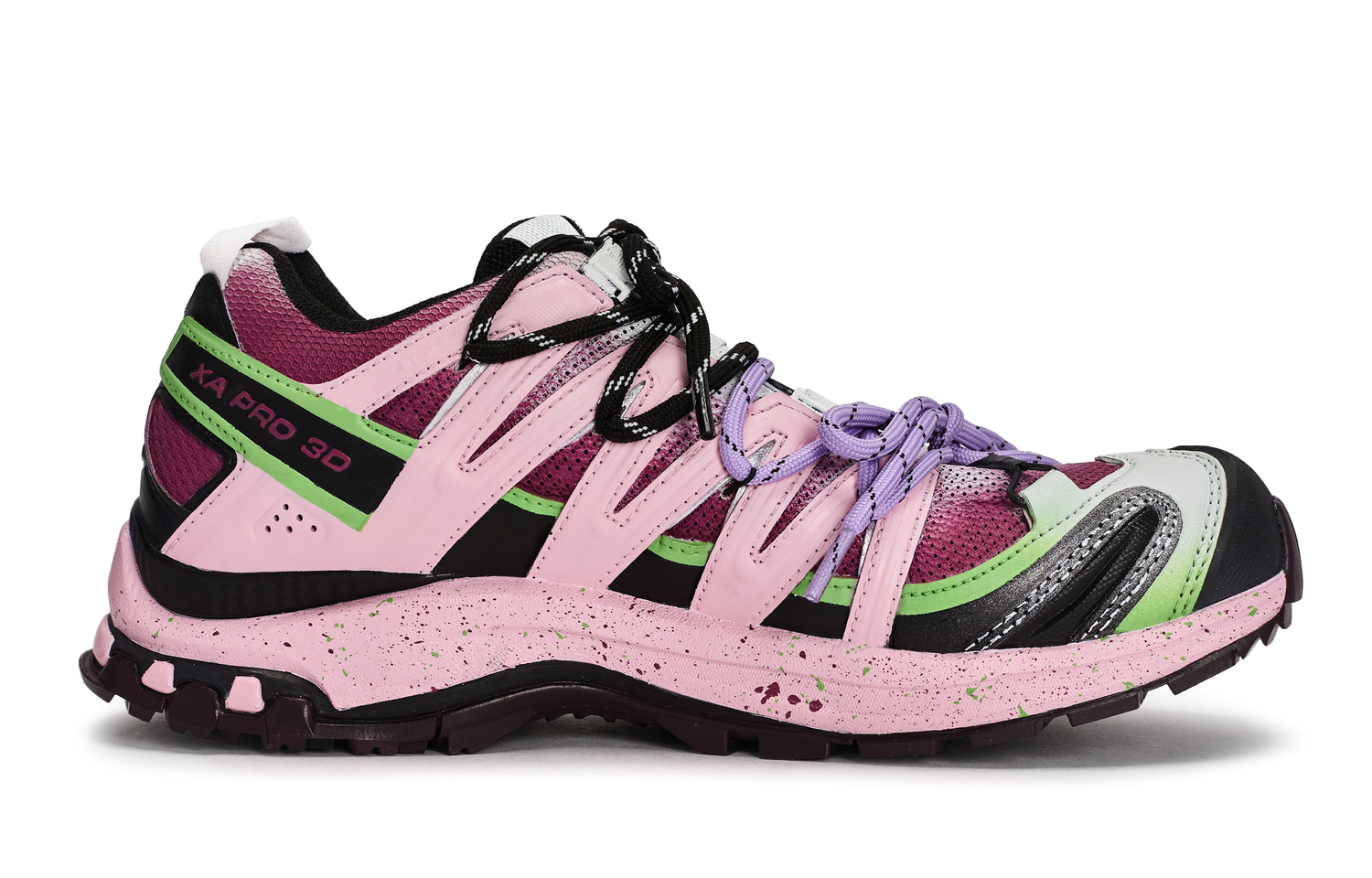 Кроссовки для бега XA PRO 3D Abrasion Resistant Low top Unisex SALOMON, черный/розовый/фиолетовый/зеленый — фото 3