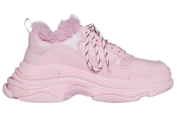 Кроссовки triple s sneaker fake fur 'pink' Balenciaga, розовый — фото 2