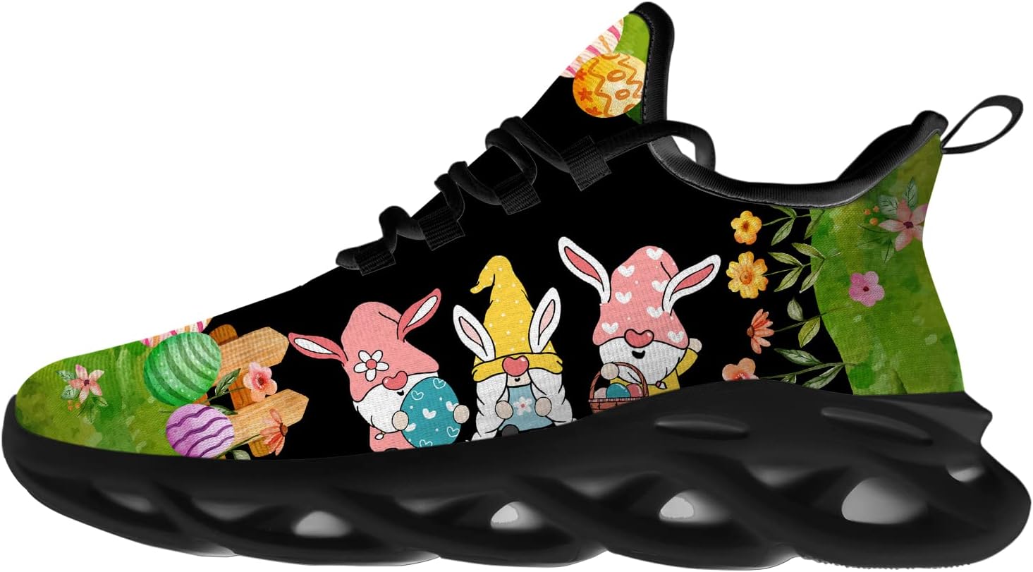 

Пасхальная обувь для мужчин и женщин, для бега по шоссе, спортивной ходьбы, тенниса, кроссовки, обувь с пасхальными гномами, подарки для мальчика и девочки Ciadoon, Multicolor