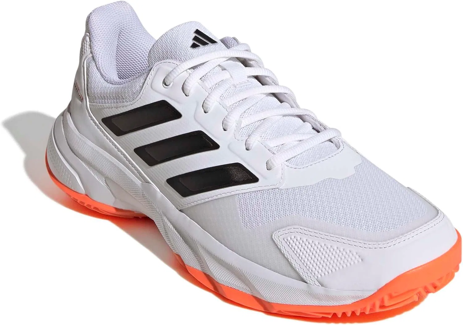 Мужские теннисные кроссовки Adidas Courtjam Control 3 для грунтовых кортов, Ftwr White Core Black Lucid Orange — фото 3