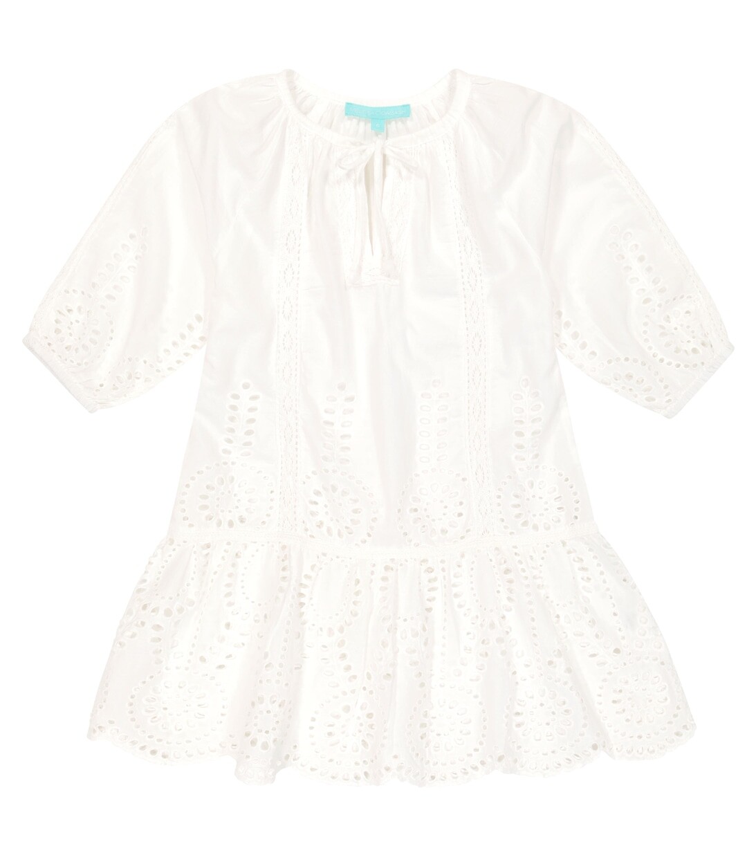 

Хлопковое мини-платье Baby Ashley с вышивкой Melissa Odabash, белый