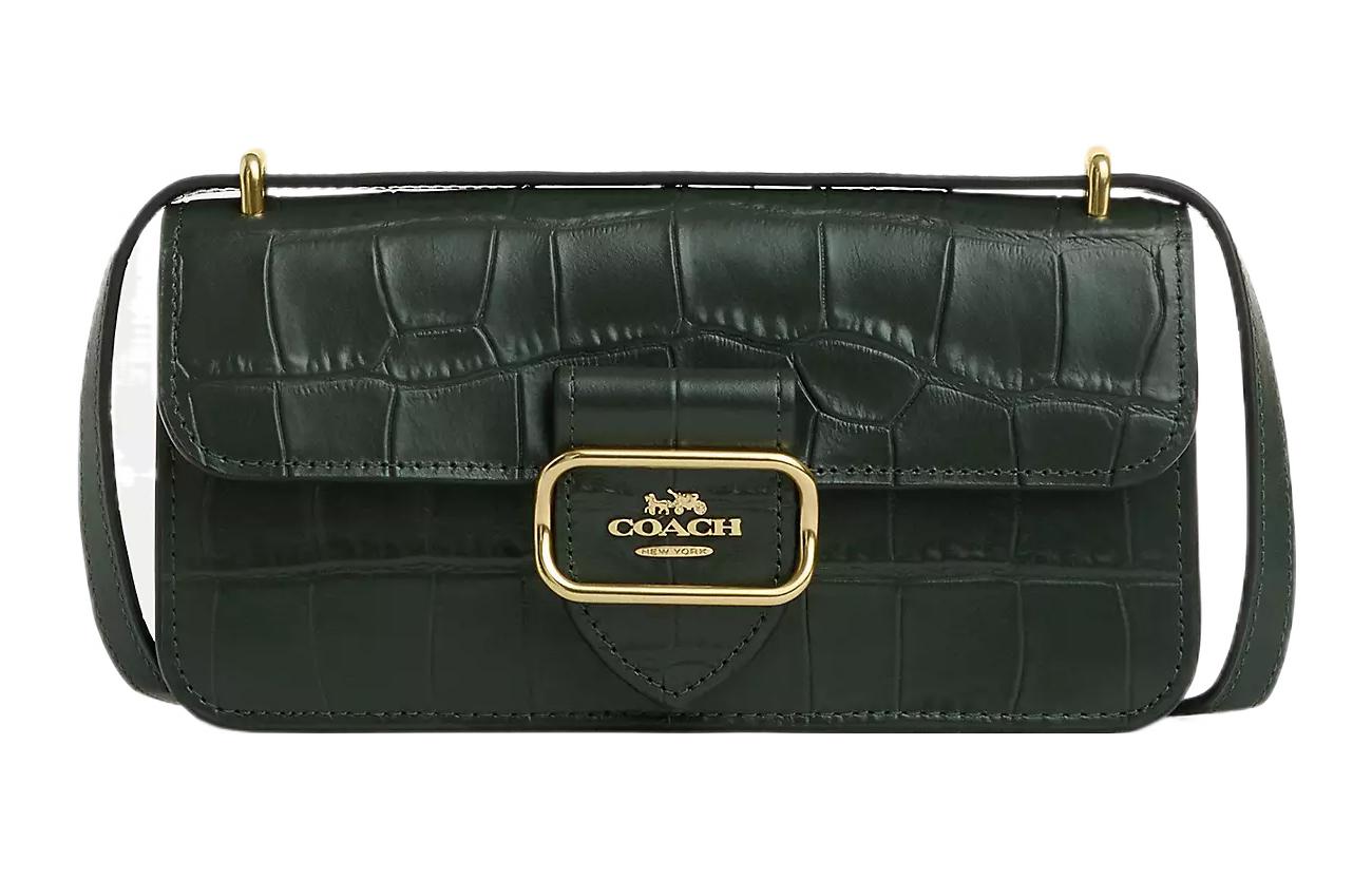 

Morgan Кожаная Маленькая Квадратная Сумка Через Плечо Миниатюрный Размер Женская Амазон Грин COACH