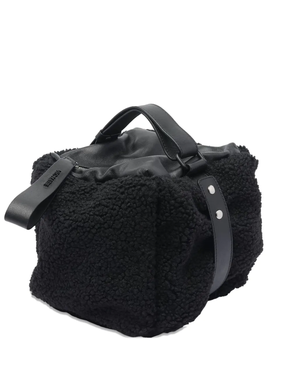 

Сумка-тоут с отделкой из кожи и вставками из плюша Vic Matie, черный