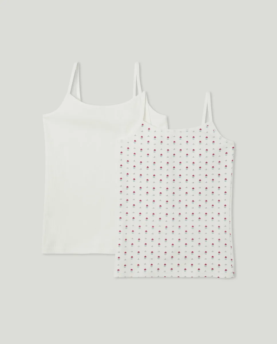 

Набор из двух детских майок для девочки Cotton Juice, белый