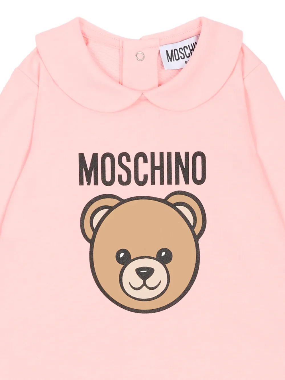 Пижама с круглым воротом и медвежьим принтом Moschino Kids, розовый — фото 3