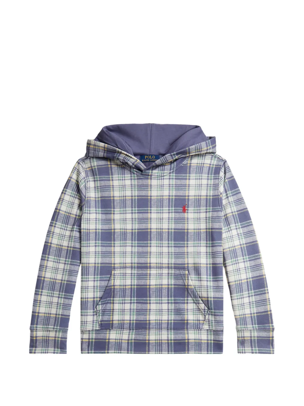 Худи в клетку Polo Ralph Lauren Kids, синий — фото 2